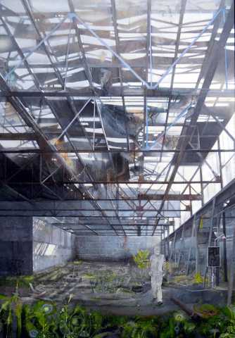 Hangar. oil on canvas, 52 x 36 inches, 2012