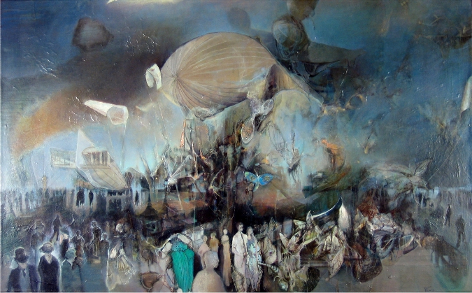 A Flat yet Complex World. oil on canvas, 26 x 42 inches, 2008