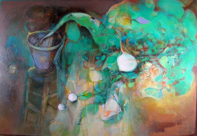 Garlic Mustard (Modification), oil on canvas, 46 x 32 inches, 2006